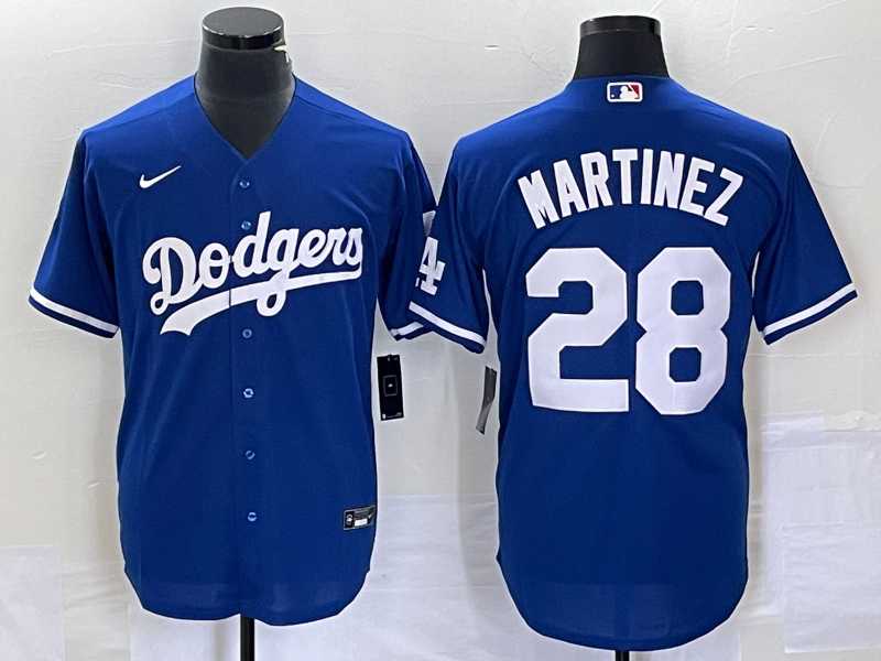 Men's Los Angeles Dodgers #28 JD Martinez Blue Stitched Cool Base Nike Jersey